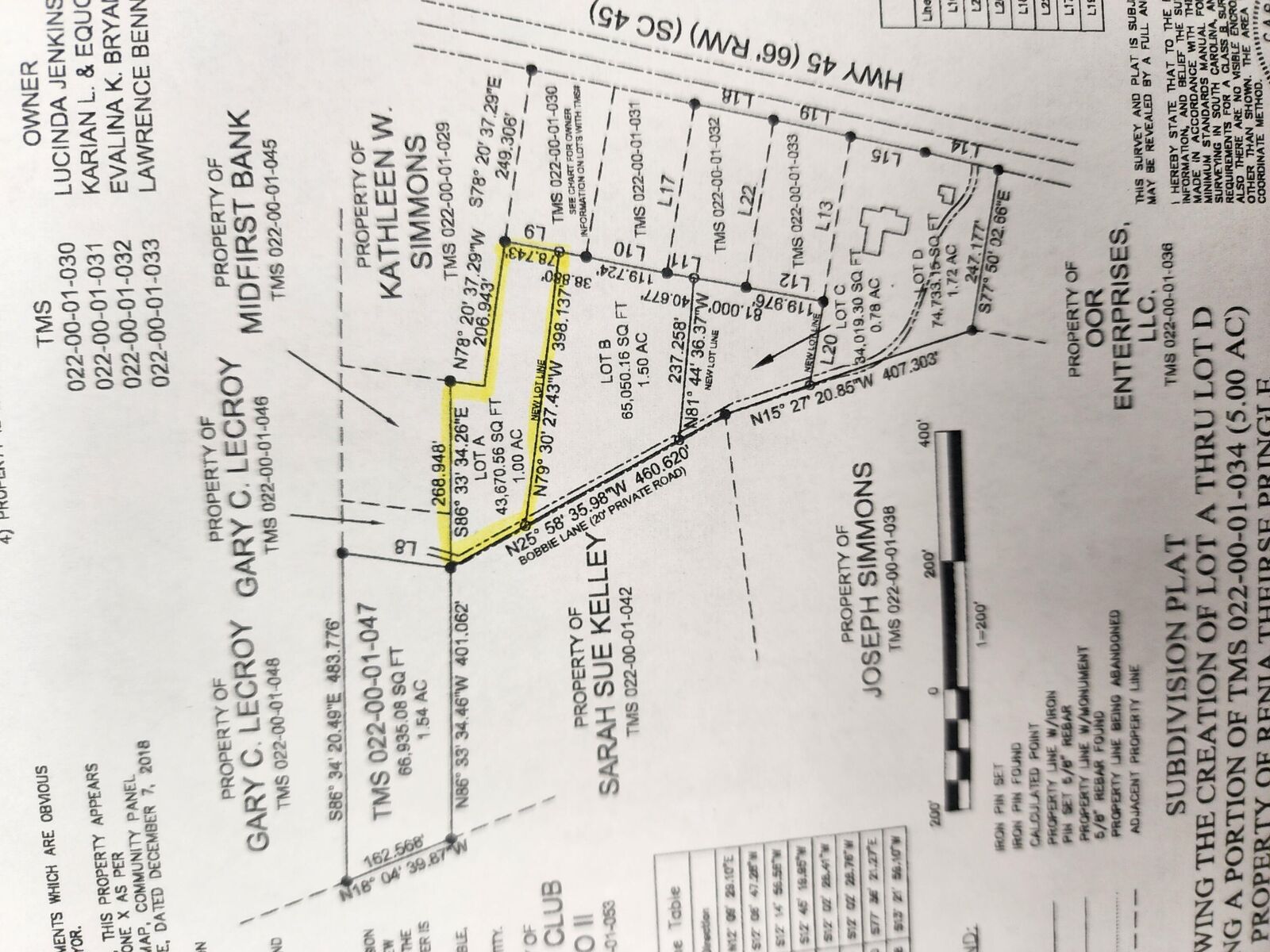 Property Photo:  Lot A Bobbie Lane  SC 29468 