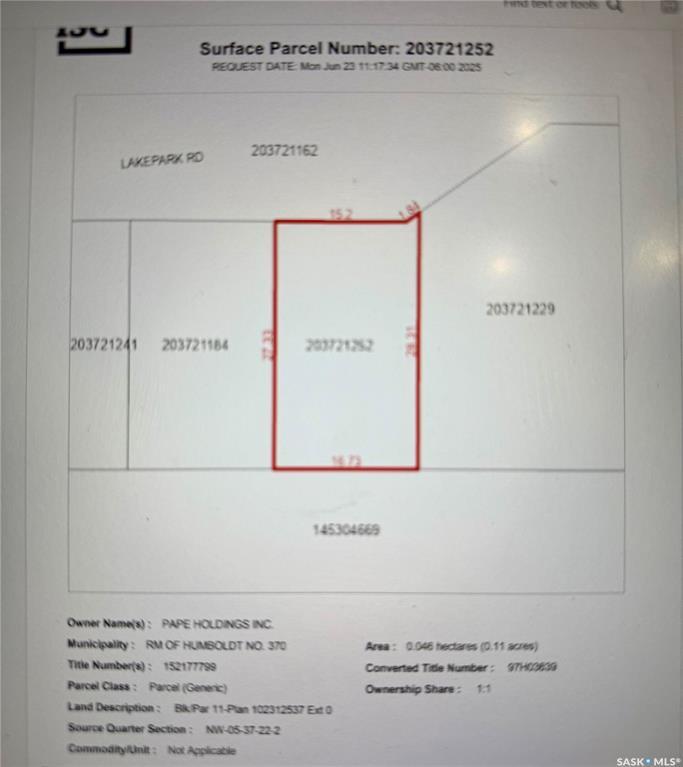 Photo de la propriété:  11 Lakepark Road  SK S0K 2A0 