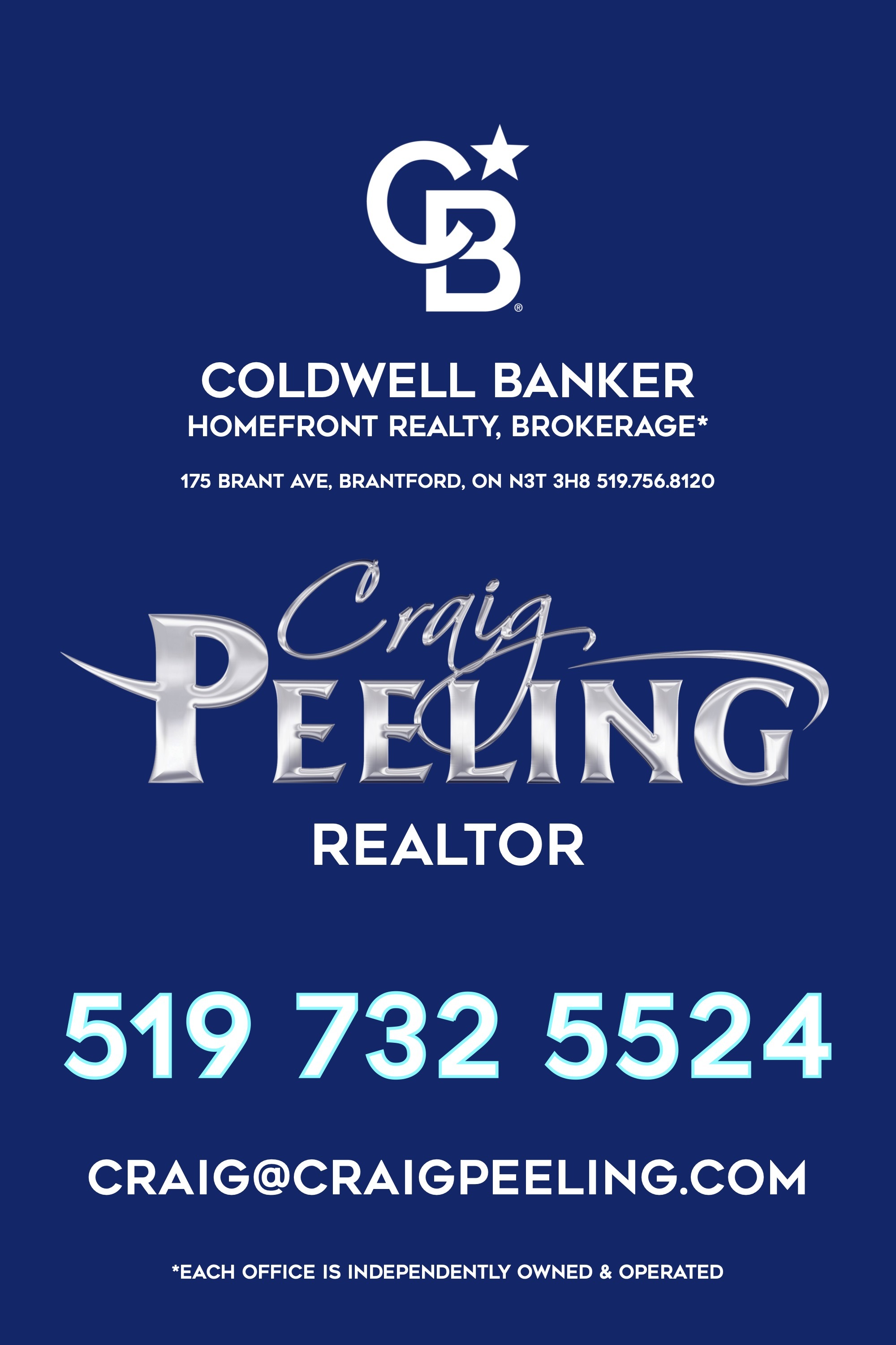 Craig Peeling, Realtor in Brantford, Coldwell Banker Homefront Realty, Brokerage